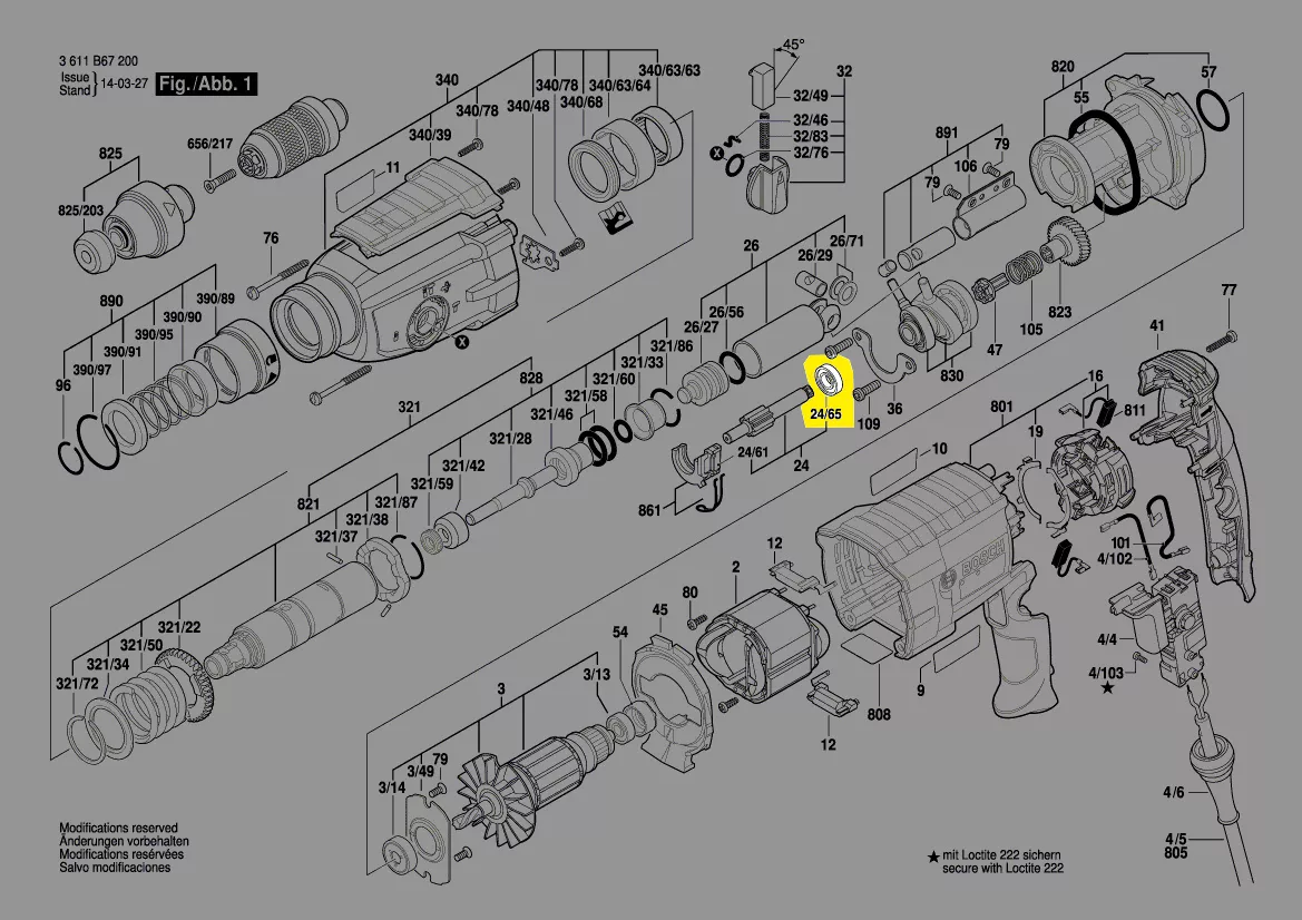 Roulement à bille réf. 1 610 905 016 BOSCH